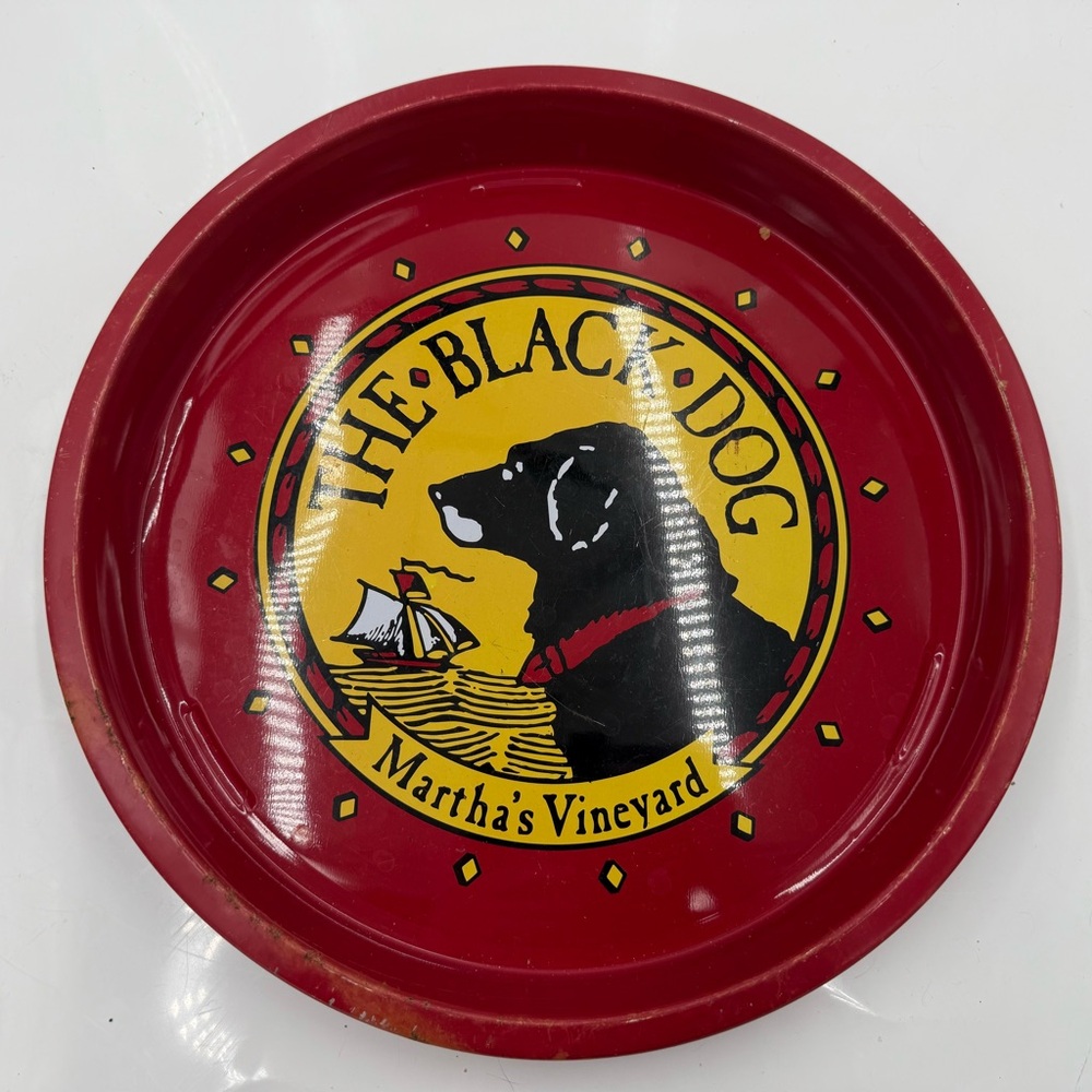 Black dog martha's vineyard metal bar tray .